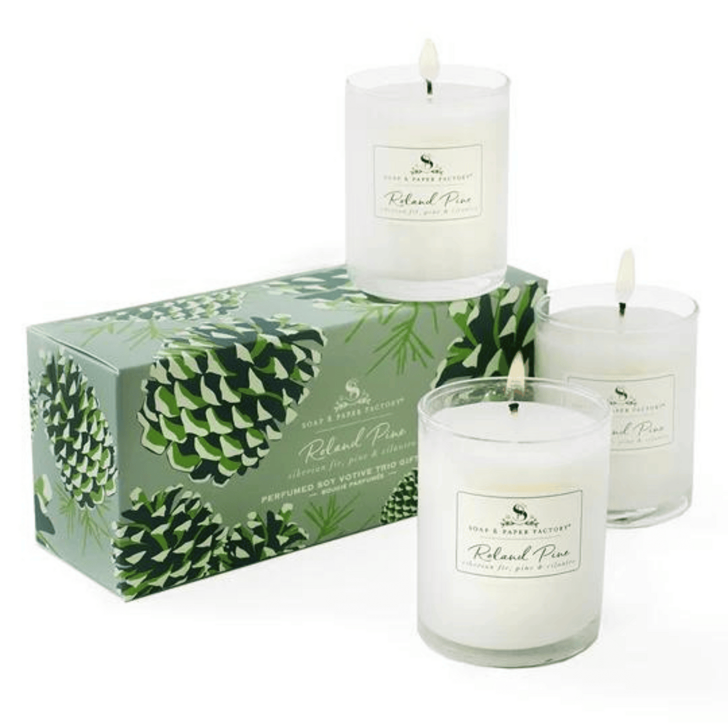 Soap & Paper Factory Roland Pine Votive Set Smallflower