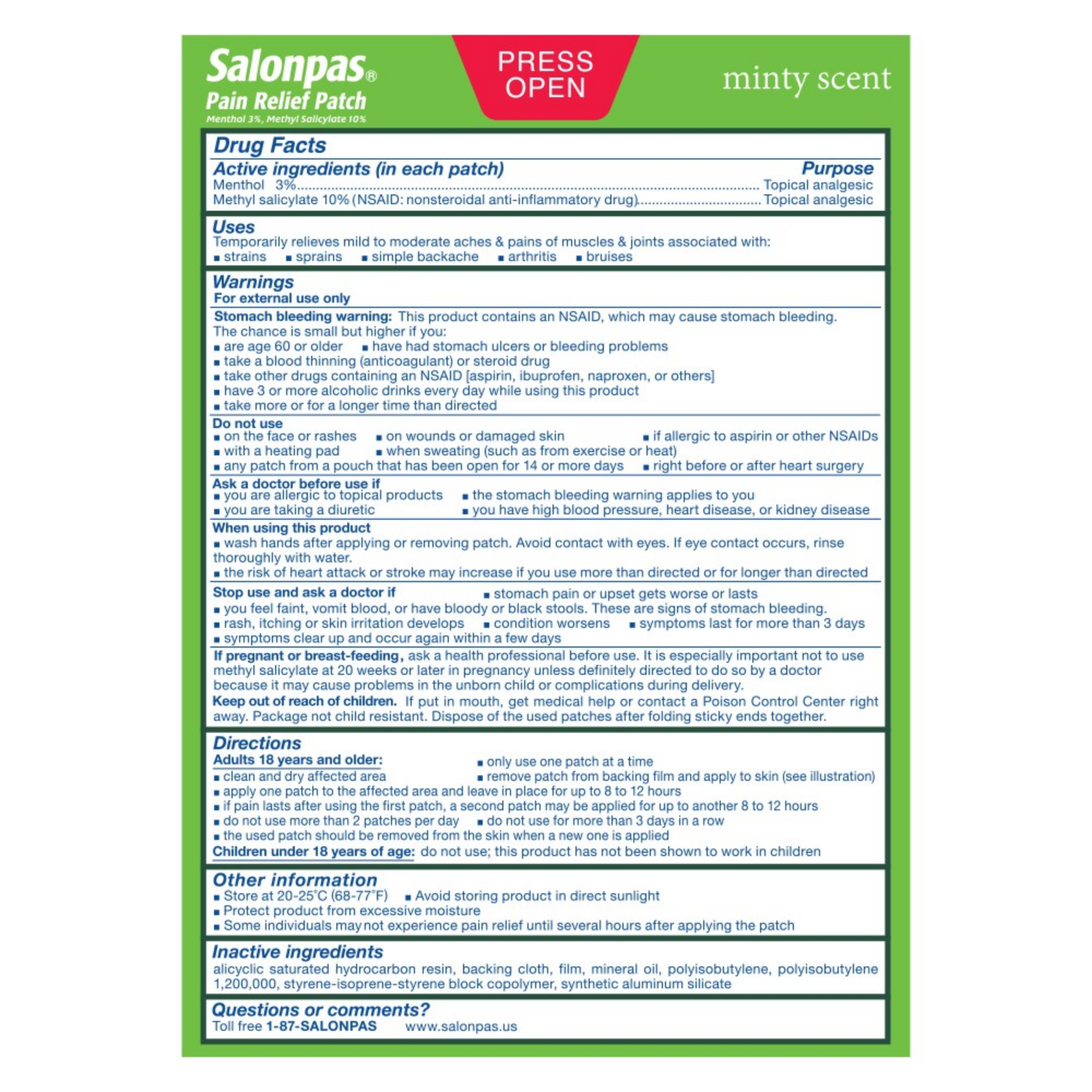 Alternate Image of Salonpas Pain Relieving Patch (20 patches)