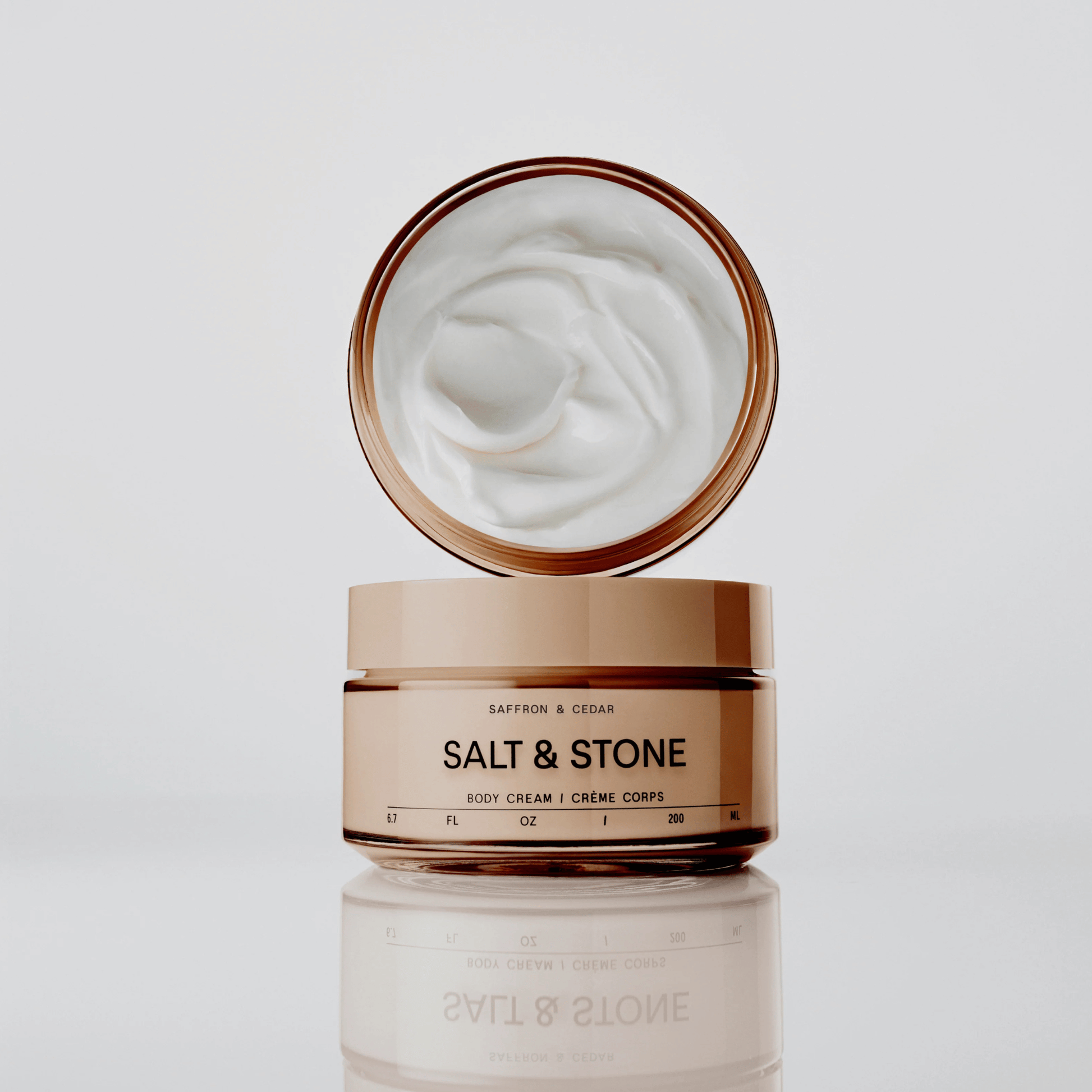 Alternate Image of Saffron and Cedar Body Cream, round glass jar of body cream