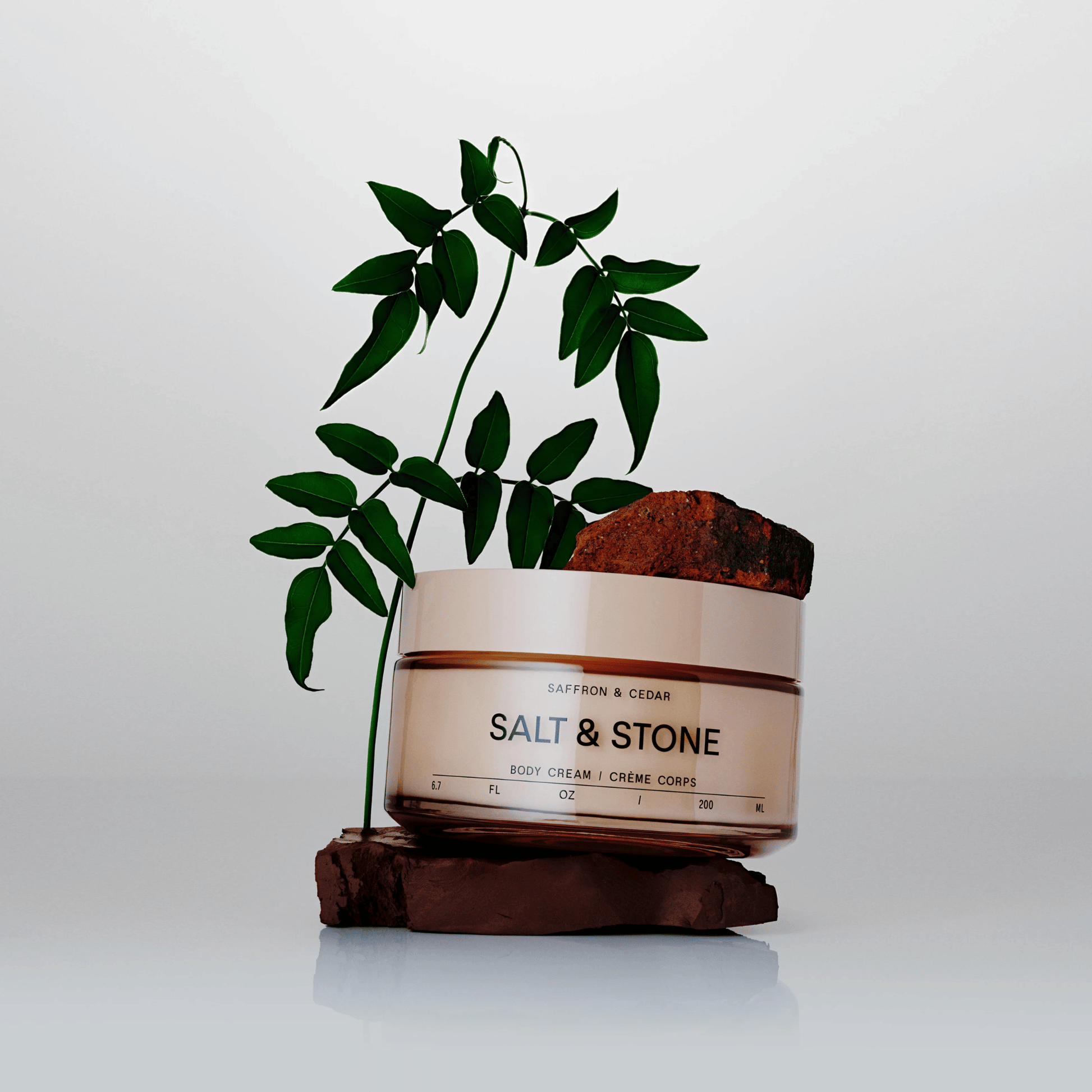 Alternate Image of Saffron and Cedar Body Cream, round glass jar of body cream