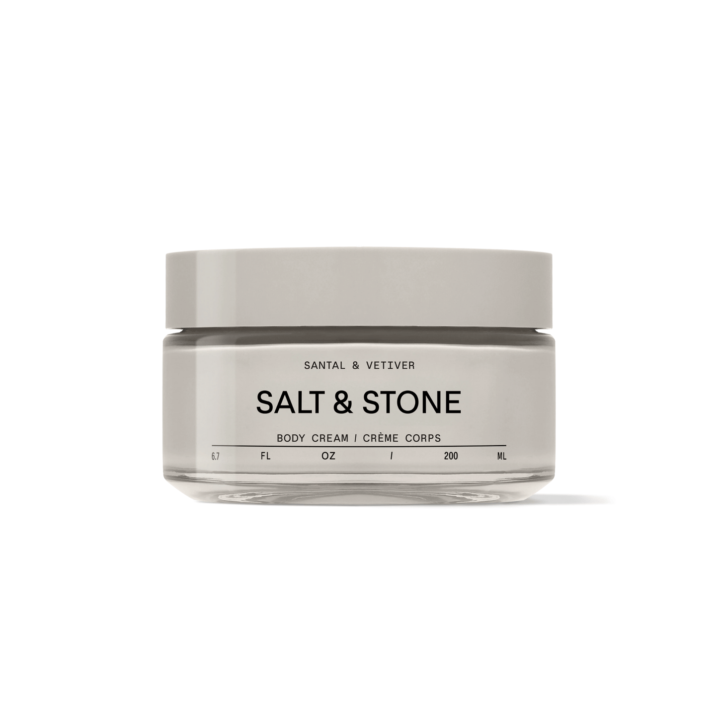 Primary Image of Santal and Vetiver Body Cream, round glass jar of body cream