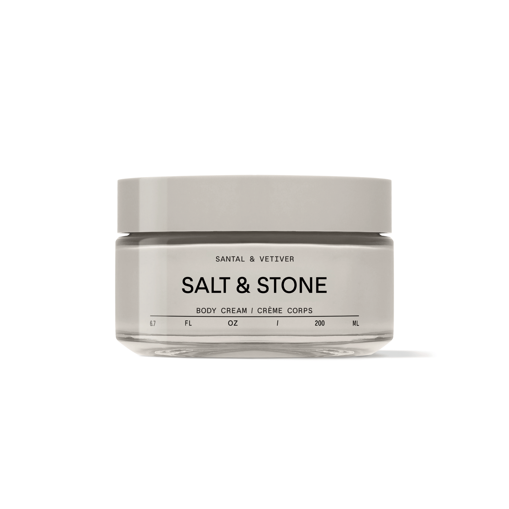 Primary Image of Santal and Vetiver Body Cream, round glass jar of body cream