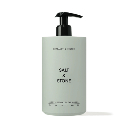 Primary Image of Bergamot and Hinoki Body Lotion, round plastic body lotion with pump