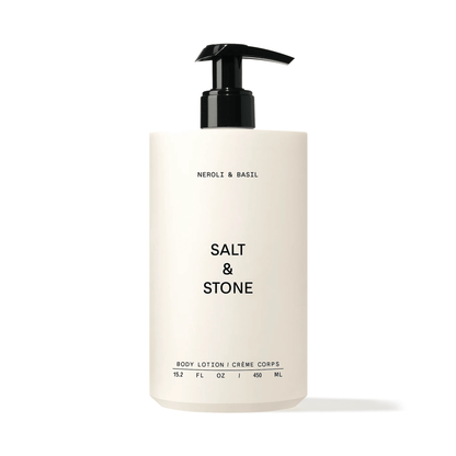 Primary Image of Neroli and Basil Body Lotion, round lotion bottle with pump