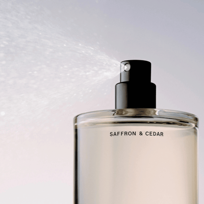Alternate Image of Saffron and Cedar Body Mist, glass bottle body mist