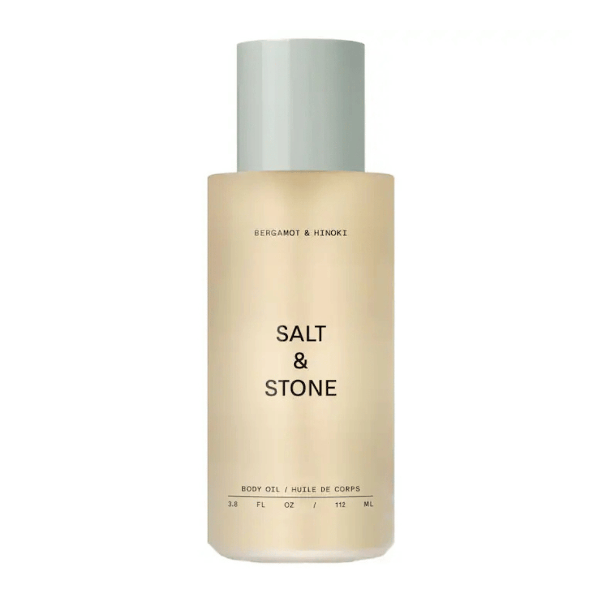 Primary Image of Bergamot and Hinoki Body Oil, frosted glass body oil bottle