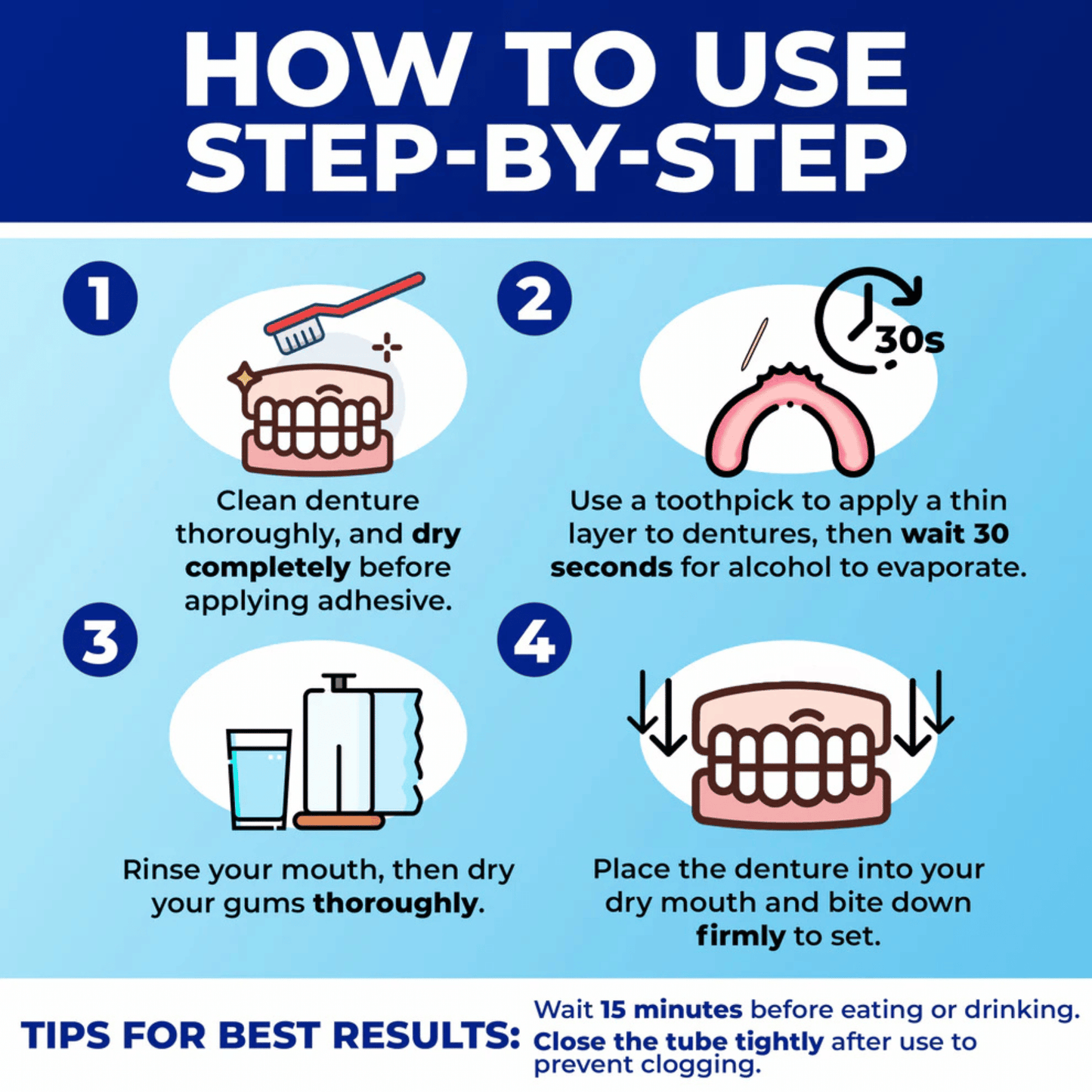 Alternate Image of Secure Dental Adhesive Cream, usage instructions