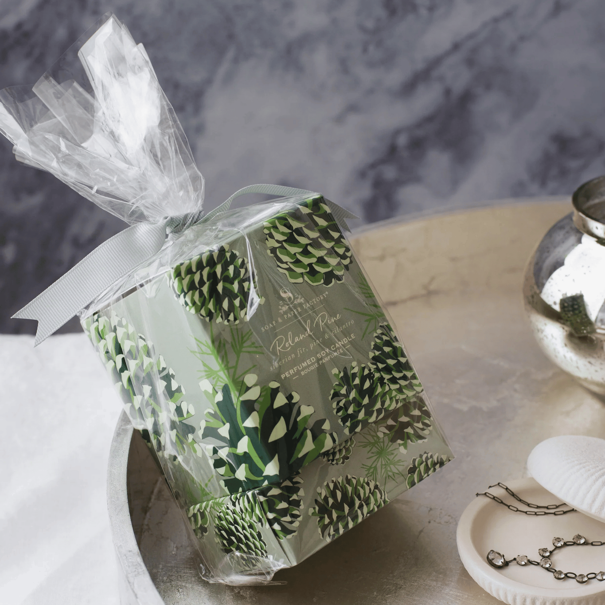 Alternate Image of Roland Pine 9.5 oz Large Soy Candle & 5 oz Soap Gift Set