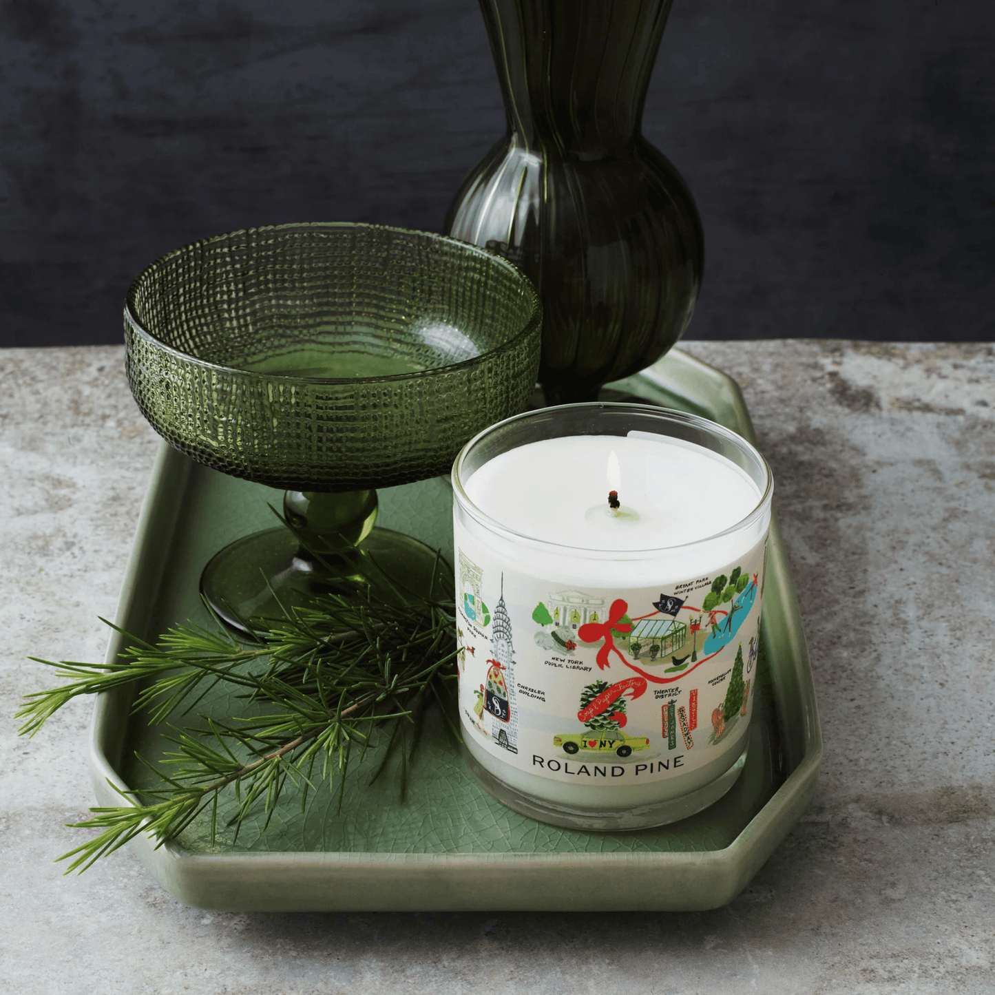 Alternate Image of Holiday in New York Roland Pine Glass Candle