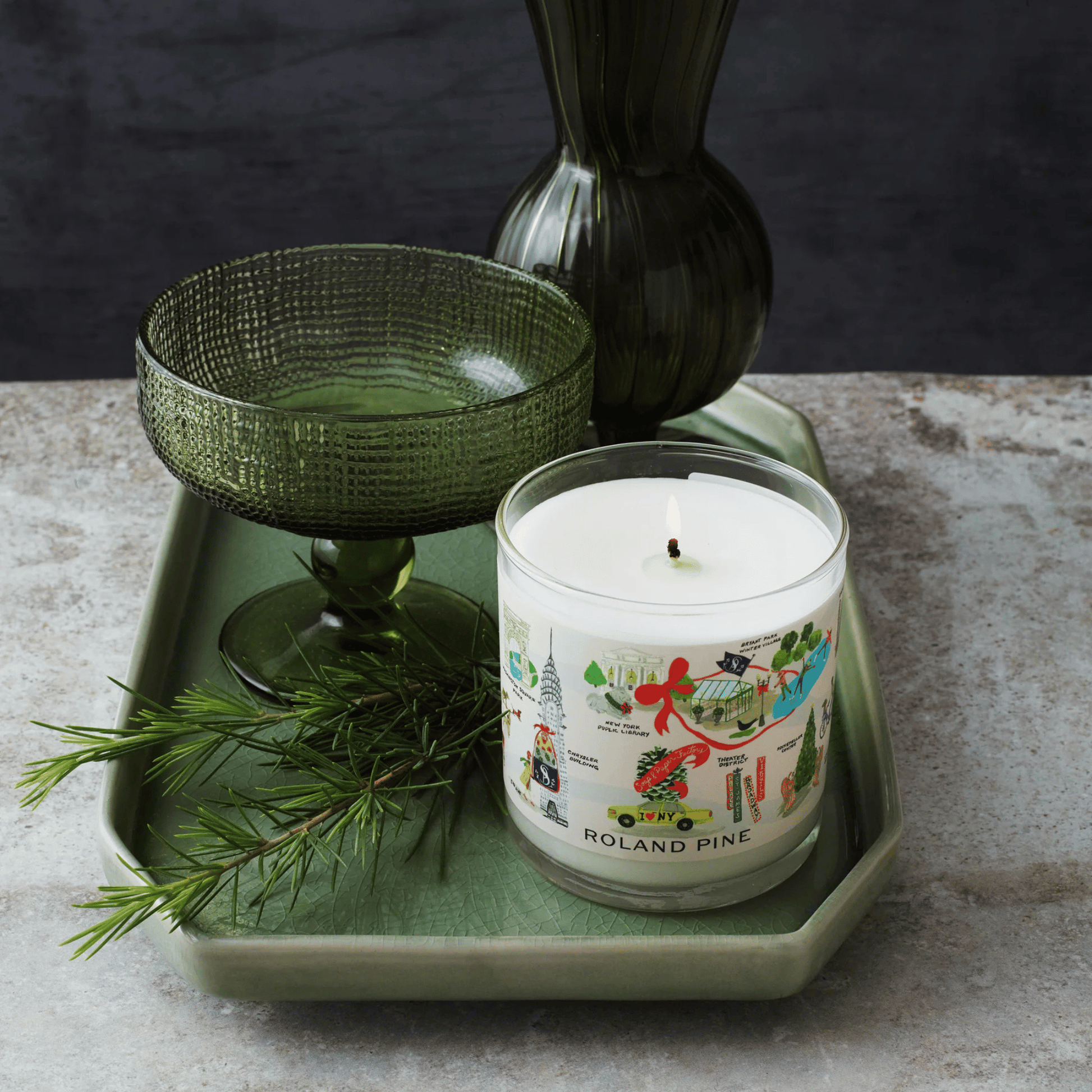 Alternate Image of Holiday in New York Roland Pine Glass Candle