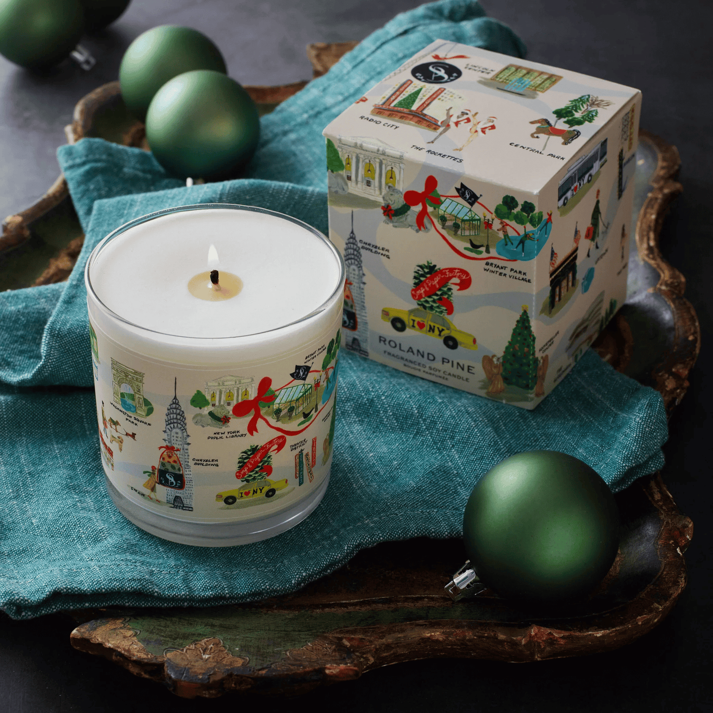 Alternate Image of Holiday in New York Roland Pine Glass Candle