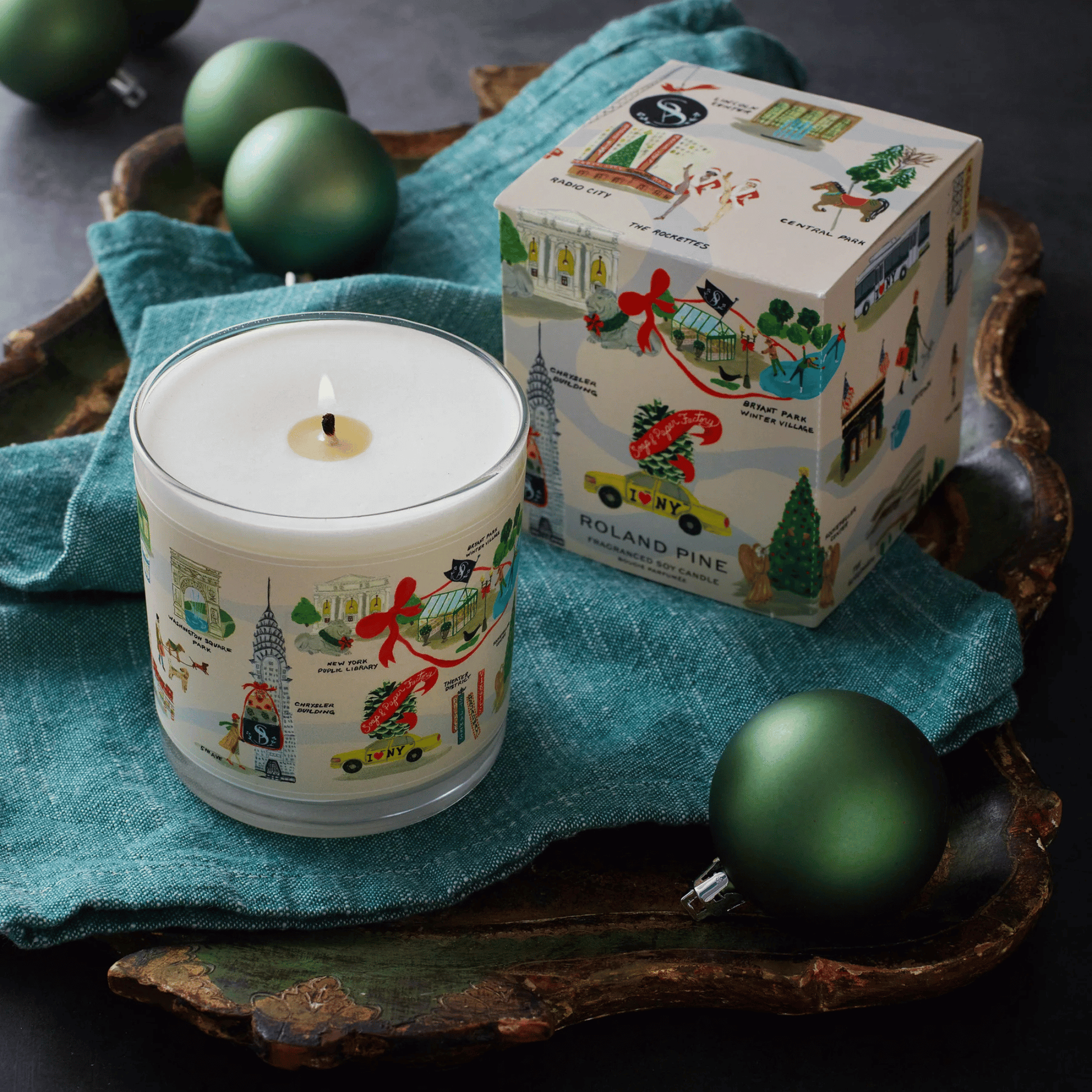 Alternate Image of Holiday in New York Roland Pine Glass Candle