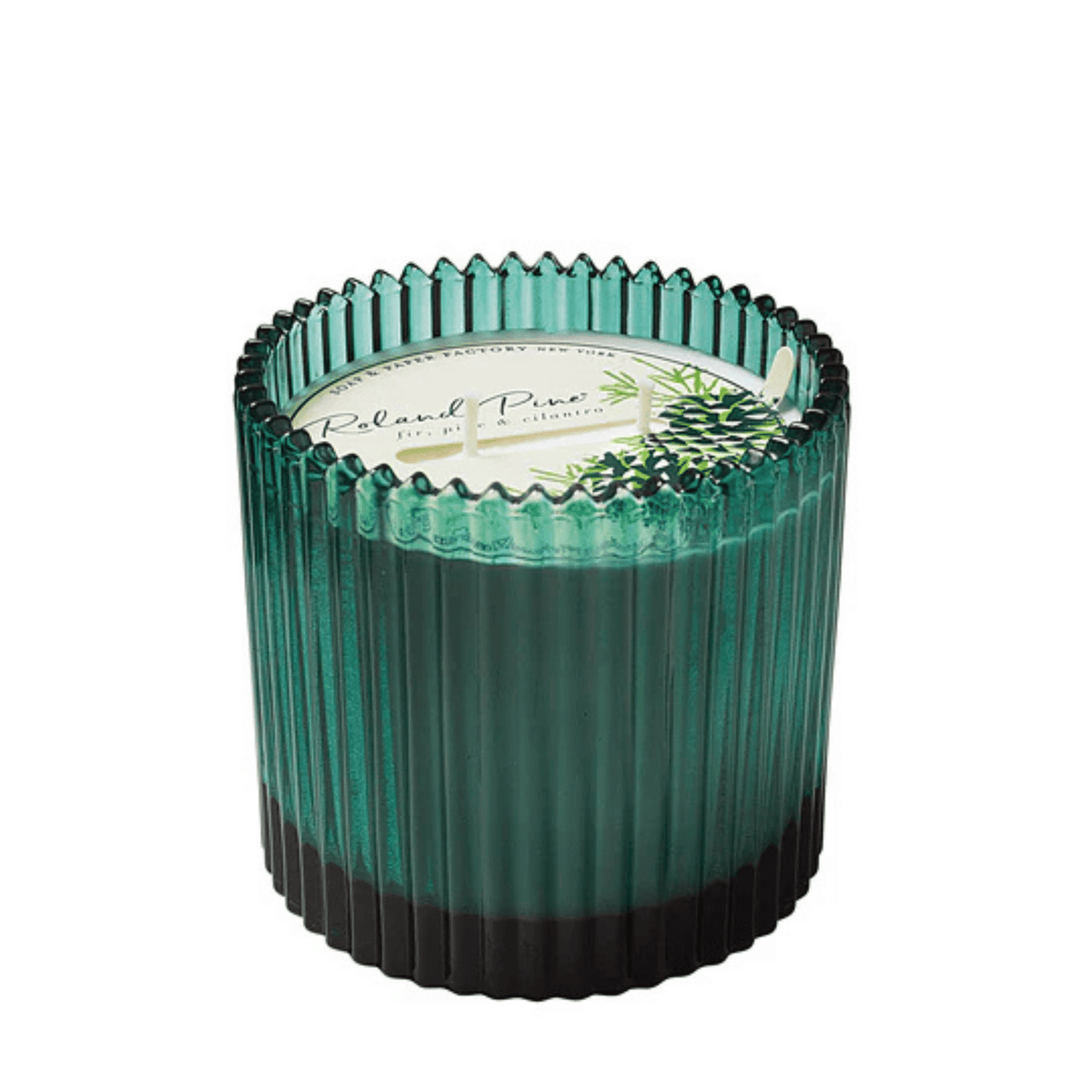 Primary Image of Roland Pine Ribbed Glass Candle Lg.