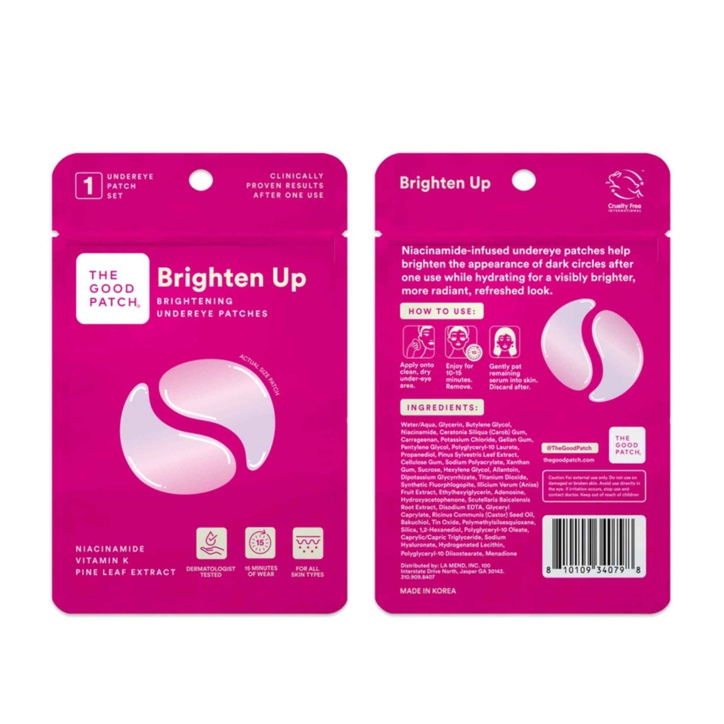 Alternate Image of Brighten Up Eye Patches, pink package