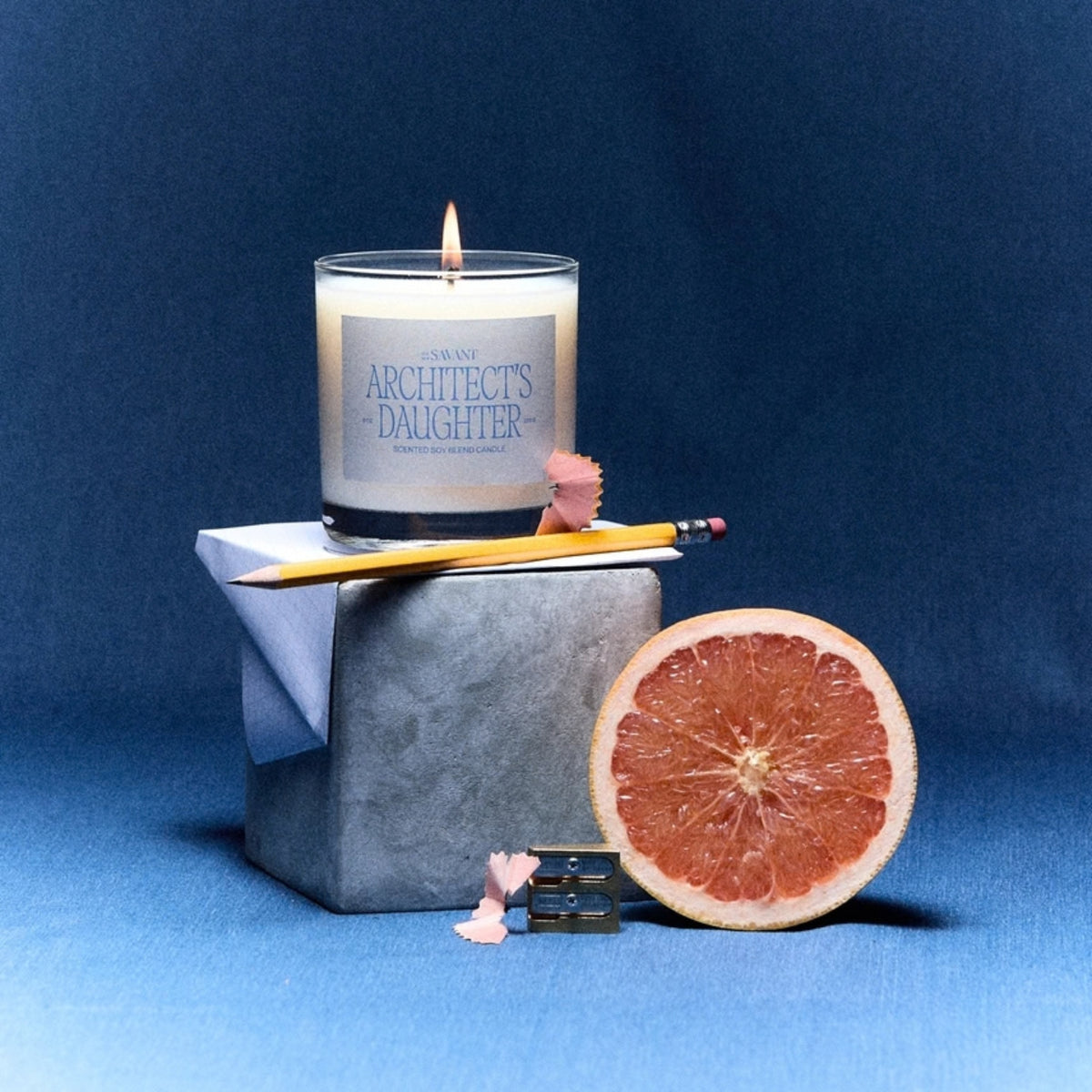 Alternate Image of Architect's Daughter Candle, candle with blue label