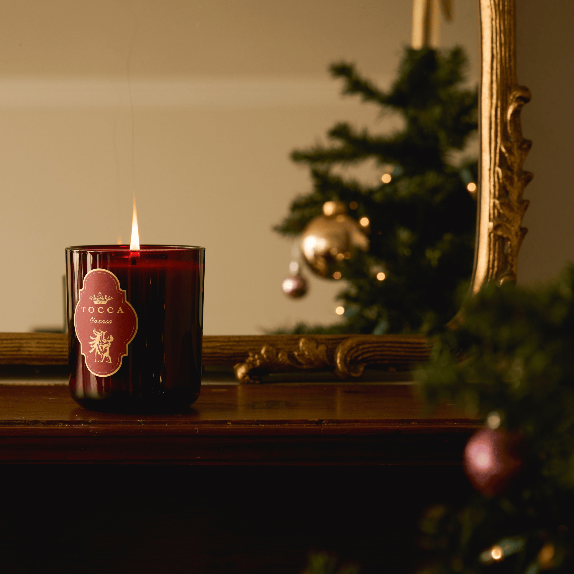 Alternate Image of Oaxaca Red Glass Candle