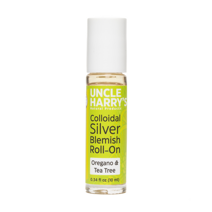 primary image of uncle harry's colloidal silver blemish roll on oregano and tea tree