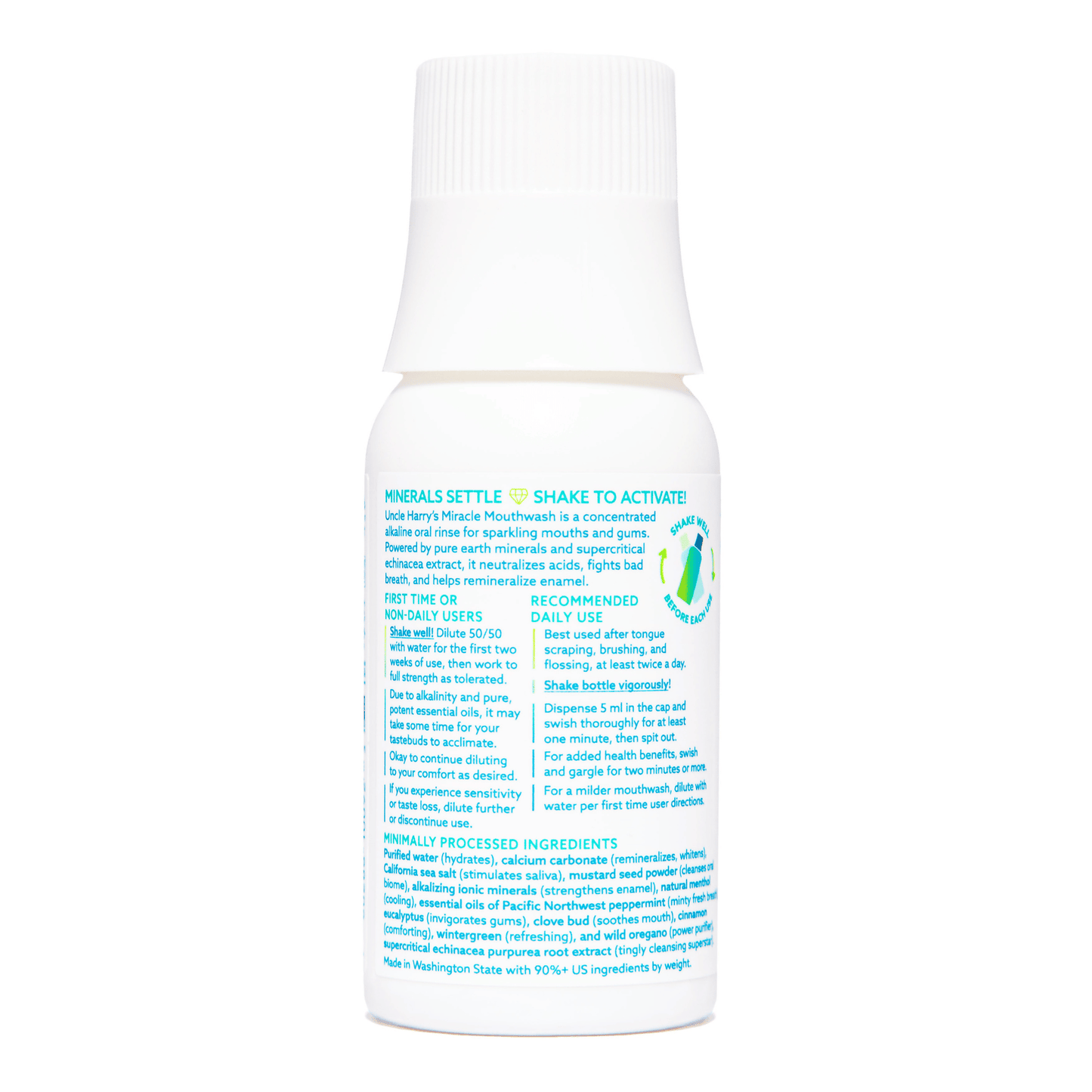 Alternate Image of Cinnamon Miracle Mouthwash 3 oz, white mouthwash bottle