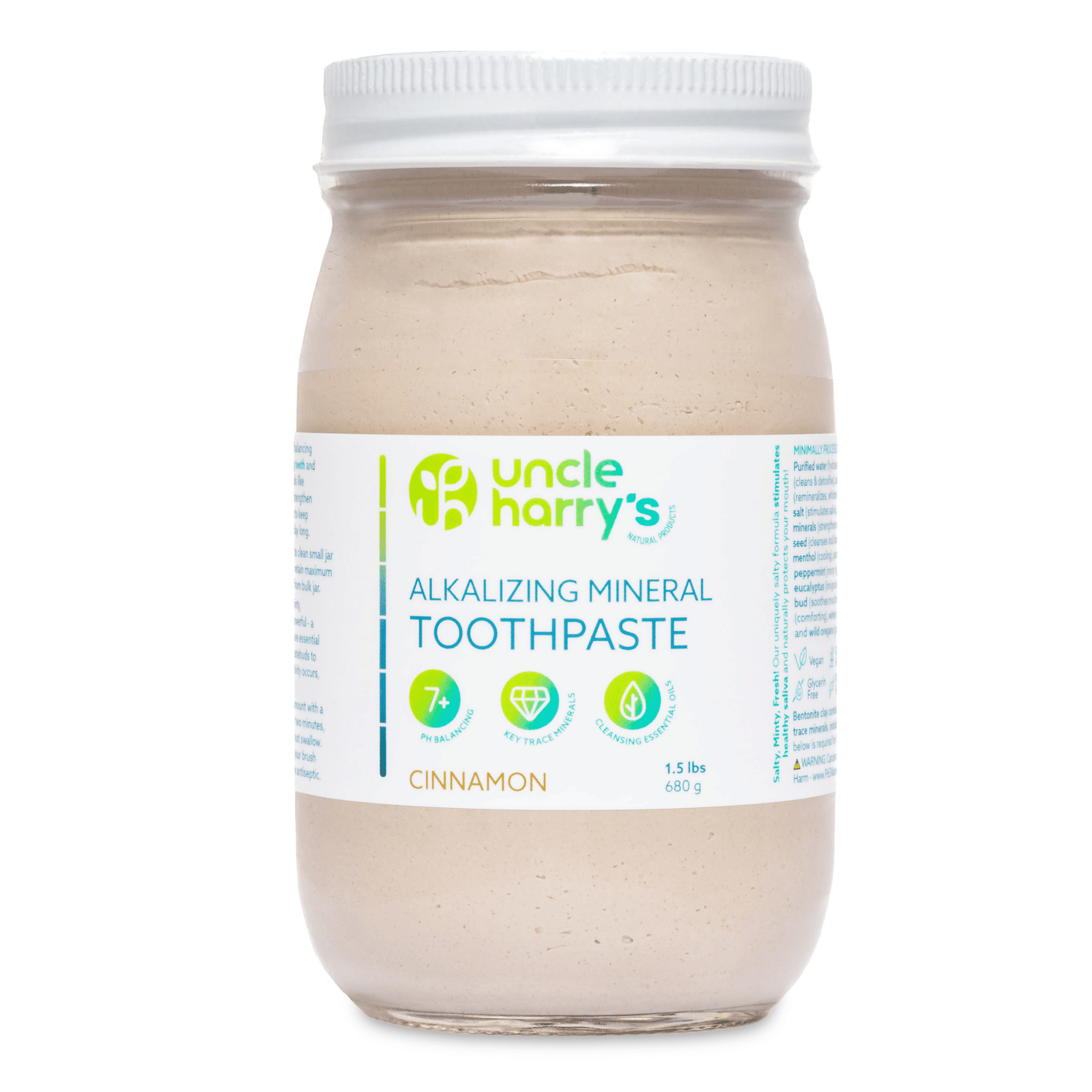 Primary Image of Cinnamon Toothpaste Jar, clear jar with white lid and label