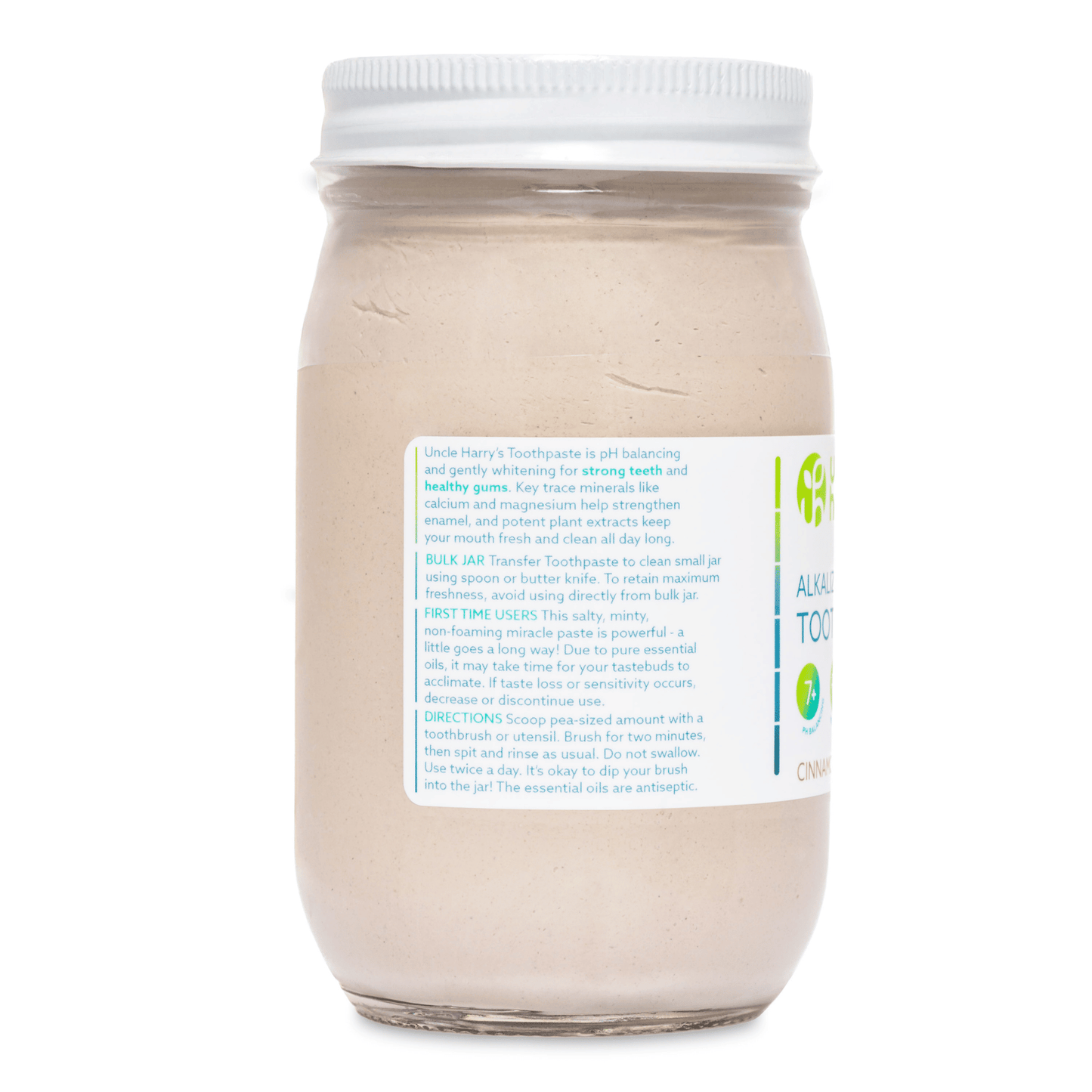 Alternate Image of Cinnamon Toothpaste Jar, clear jar with white lid and label