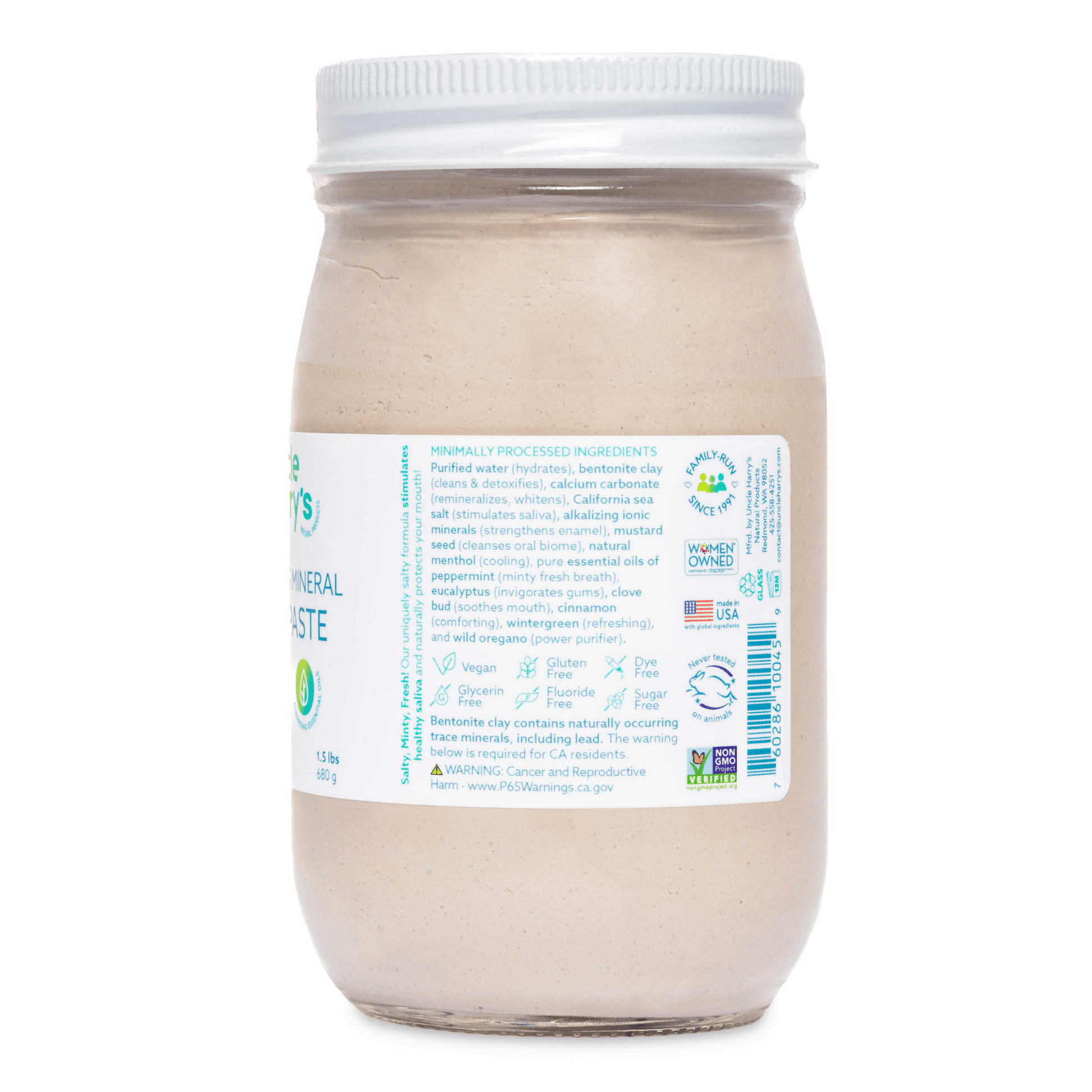Alternate Image of Cinnamon Toothpaste Jar, clear jar with white lid and label