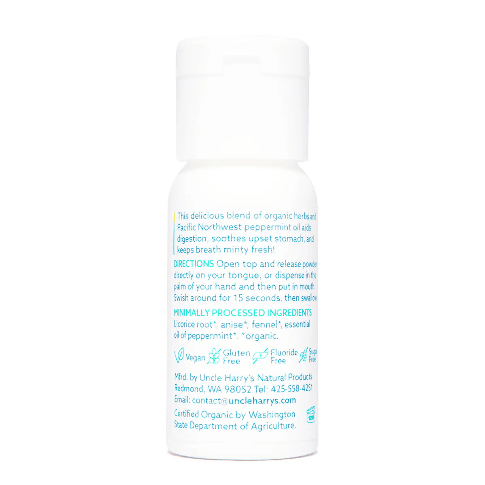 Alternate Image of Natural Breath Freshener and Herbal Digestive, white bottle with green writing