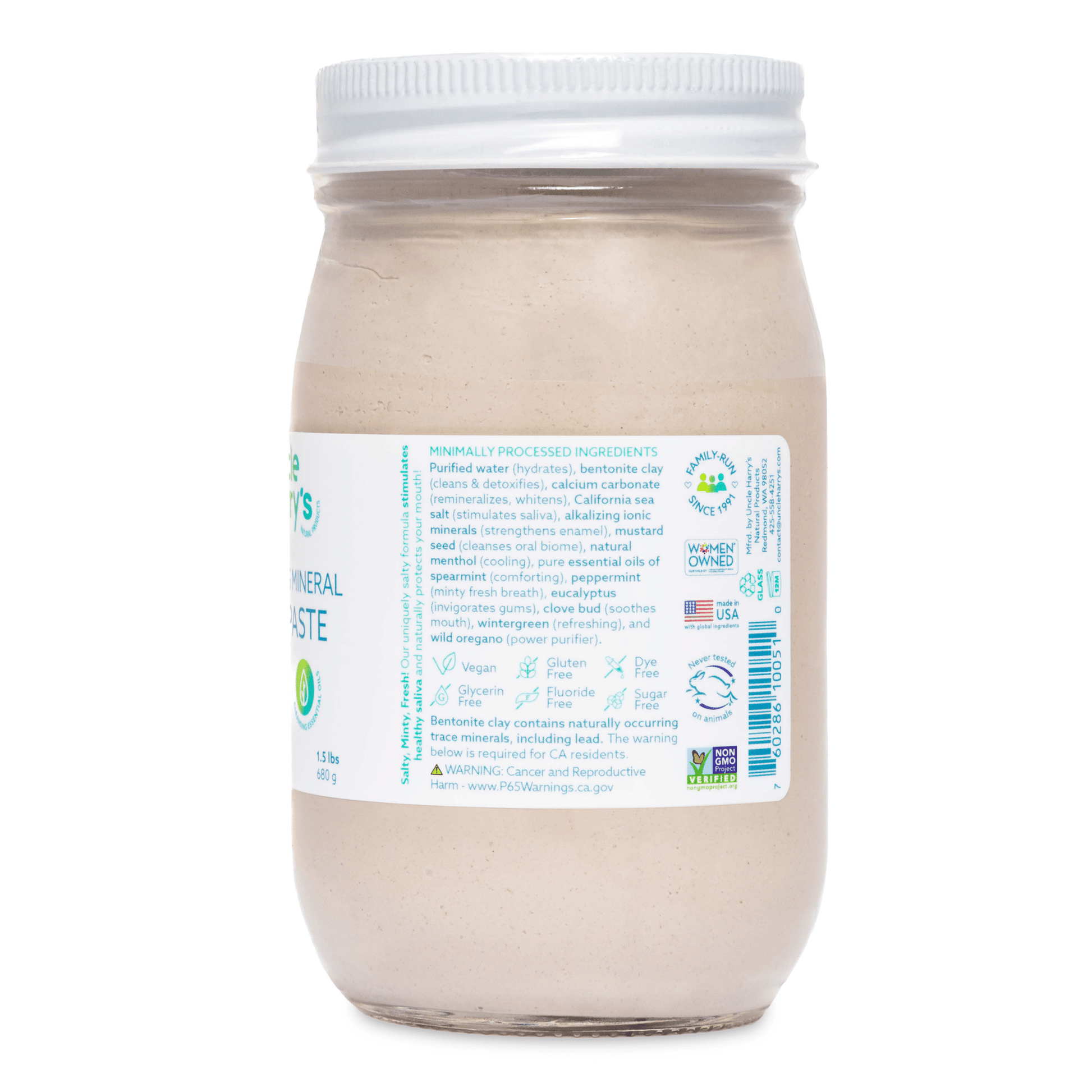 Alternate Image of Mild Mint Toothpaste Jar, clear jar with white lid and label