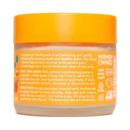 Alternate Image of Orange Blossom Toothpaste, frosted jar with orange lid and label