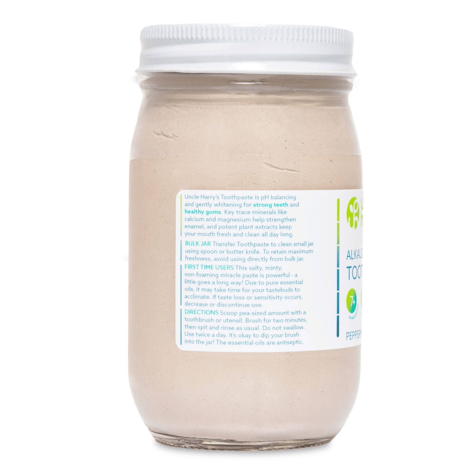 Alternate Image of Peppermint Toothpaste Jar, clear jar with white lid and label