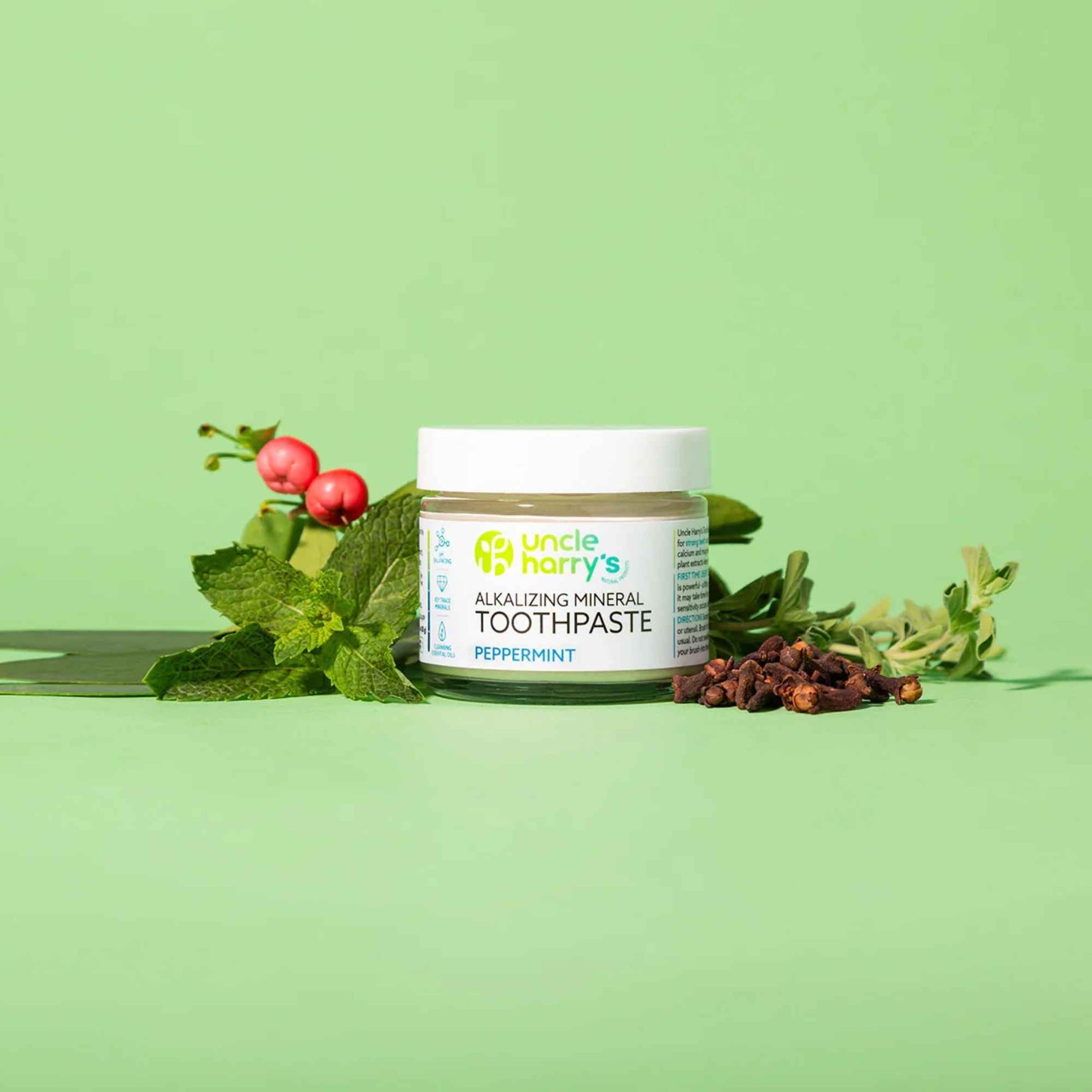 Alternate image of Peppermint Toothpaste, glass jar with white label