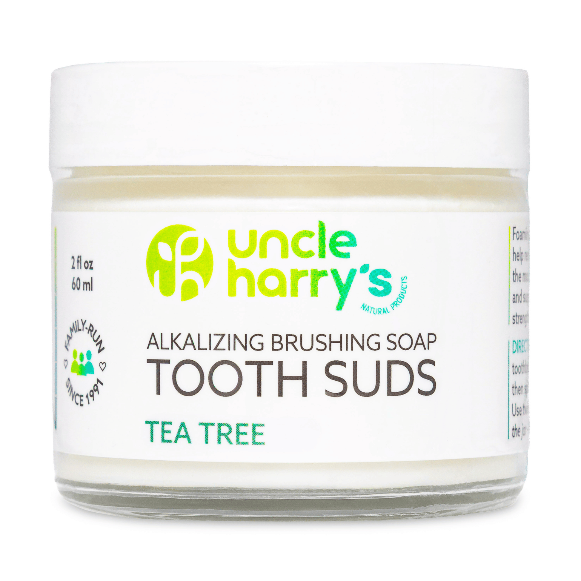 Primary Image of Tea Tree Miracle Alkaline Tooth Suds, clear jar with white lid and label