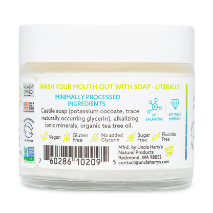 Alternate Image of Tea Tree Miracle Alkaline Tooth Suds, clear jar with white lid and label
