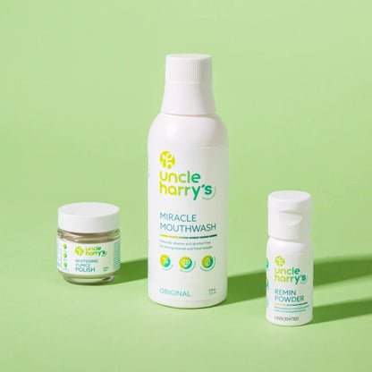 Alternate Image of Whitening Toothpaste Polish, glass jar with white label and white oral care bottles