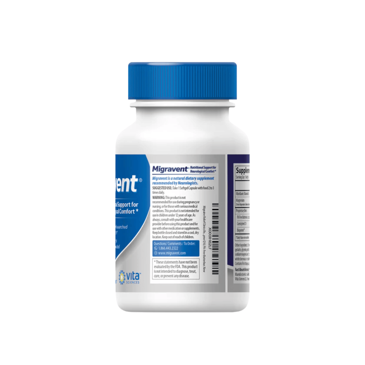 Alternate Image of Migravent, blue and white supplement bottle