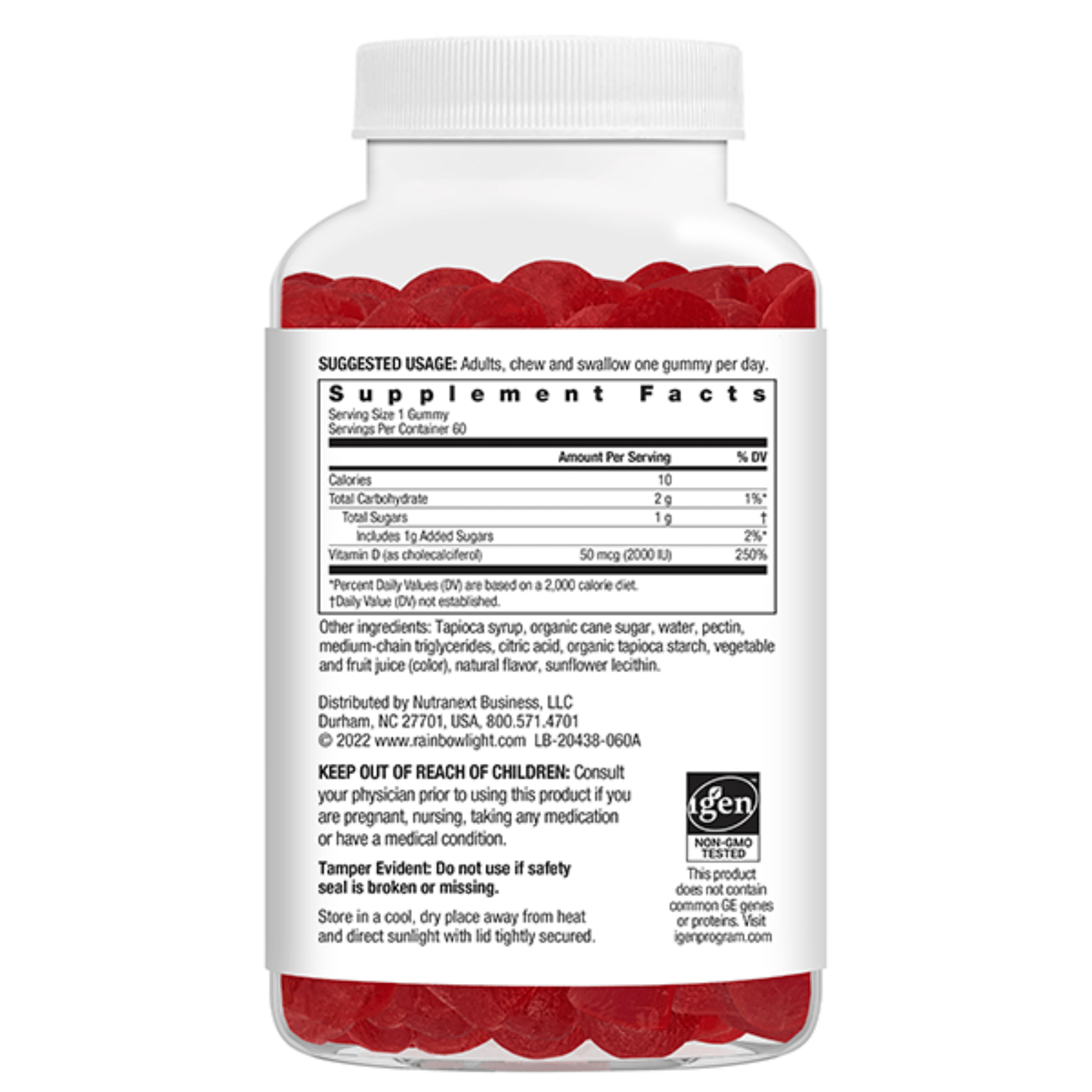 Rainbow Light High Potency Vitamin D3 2000IU Gummies (60 count) #10086798