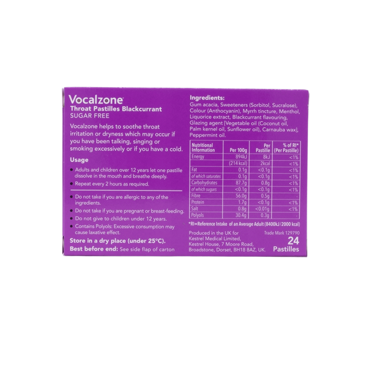 Pastille R210 Vocalzone Blackcurrant Pastilles (24 ct) #10089049 – Smallflower