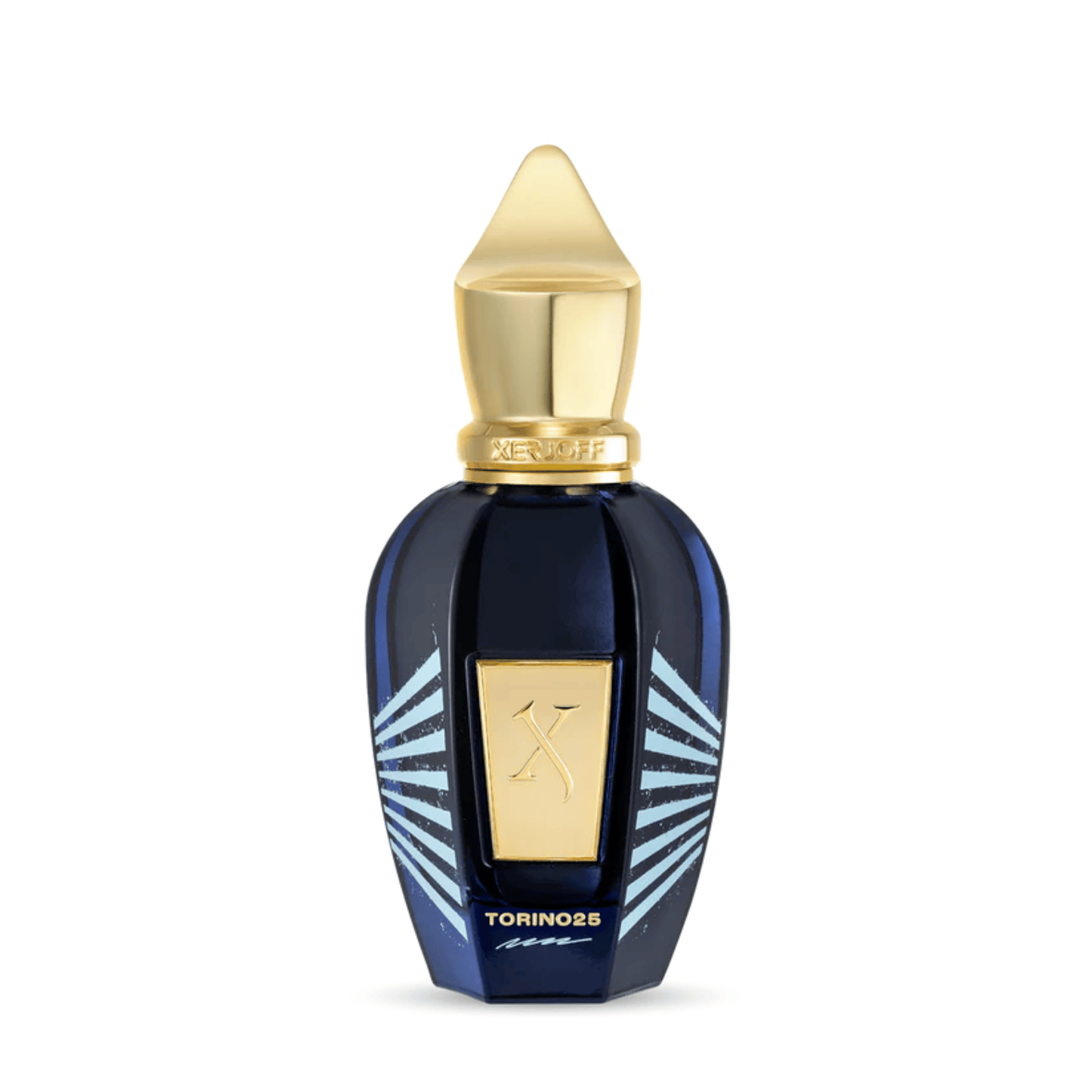 Primary Image of Torino 25 EDP, blue perfume bottle with gold cap