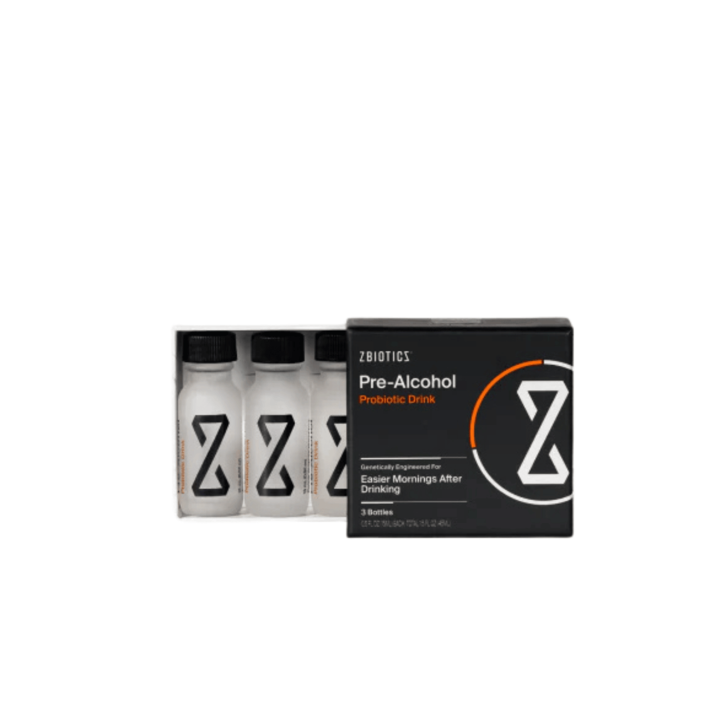 Primary Image of Pre-Alcohol Probiotic Drink 3 pack , small frosted bottle with black cap