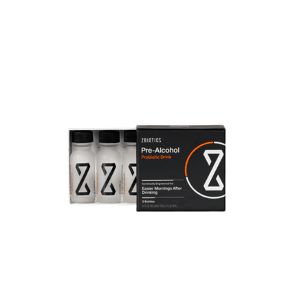 Primary Image of Pre-Alcohol Probiotic Drink 3 pack , small frosted bottle with black cap