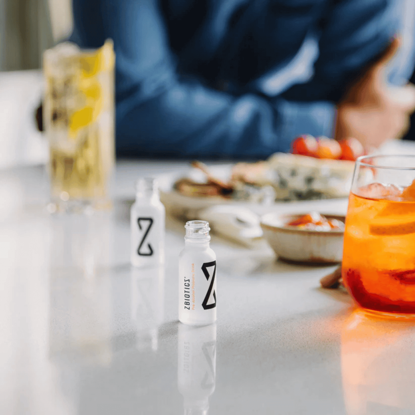 Alternate Image of Pre-Alcohol Probiotic Drink, small frosted bottle with black cap