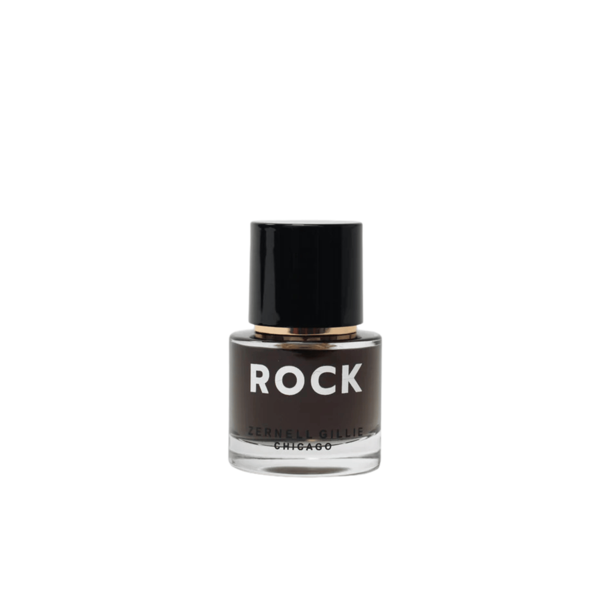 Primary Image of ROCK Perfume Extrait, round perfume bottle with dark lid