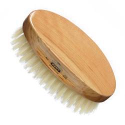 Primary image of Boy's Oval Cherrywood White Bristle Travel Hairbrush - MC4