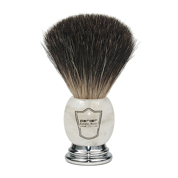 Primary image of Black Badger Shave Brush - Marbled Faux Ivory Handle
