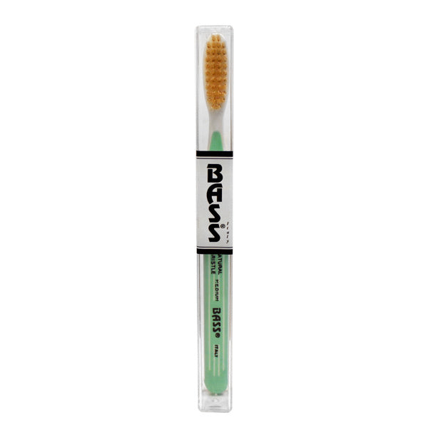 Primary image of Pin Striped Natural Bristle Toothbrush (Assorted Colors)