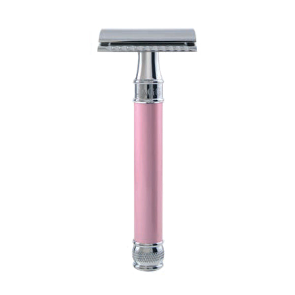 Primary image of Extra Long Pearl Effect Double Edge Razor (Pink) - DELPI14bl