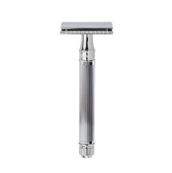 Edwin Jagger Chrome Plated Lined Long Handle CLOSED Comb Safety Razor ...