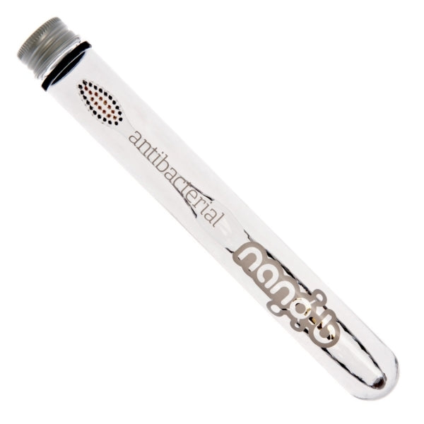 Primary image of Gold and Charcoal Toothbrush with Crystal Handle