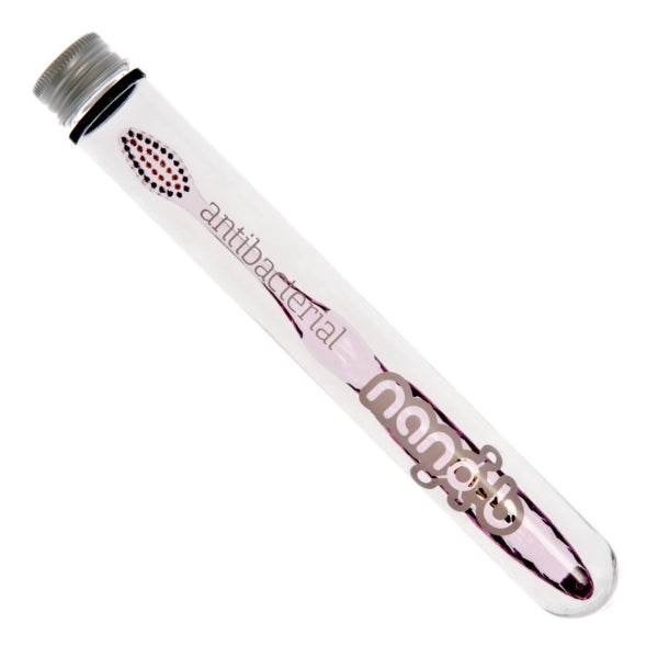 Primary image of Gold and Charcoal Toothbrush with Pink Handle