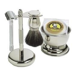 Primary image of Chrome Safety Razor 4 Piece Shave Set with Soap