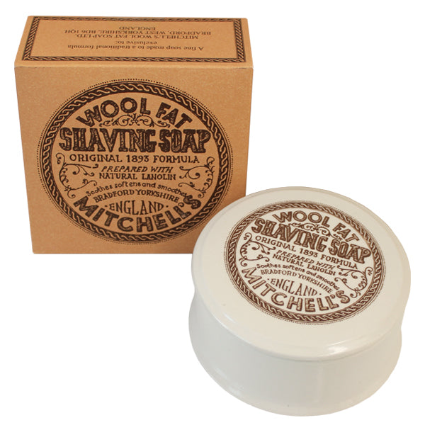 Mitchell's Wool Fat Shave Soap & Bowl Smallflower